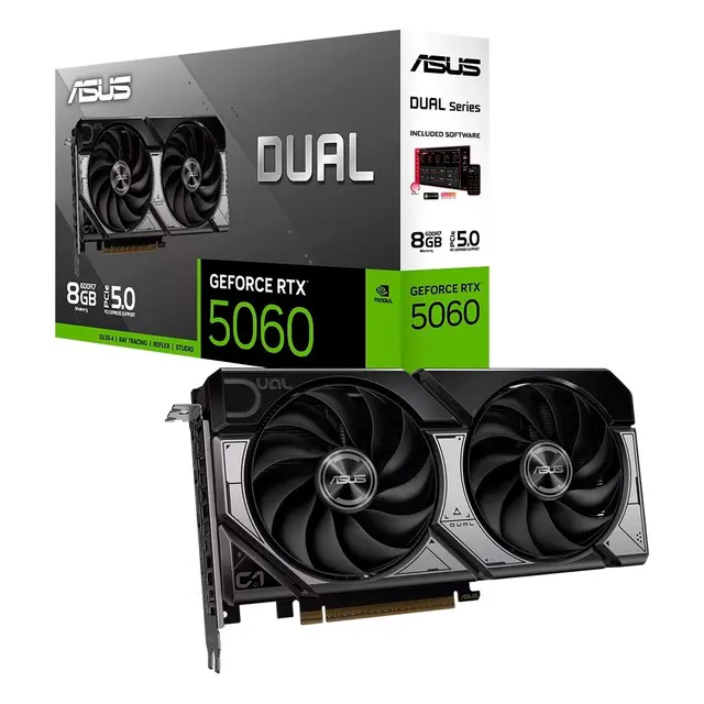 Placa de Vídeo ASUS RTX 5060 Dual NVIDIA GeForce, 8GB, GDDR7, 128-bit - DUAL-RTX5060-8G