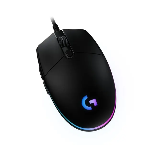 Mouse Gamer Logitech G203 LIGHTSYNC RGB, Efeito de Ondas de Cores, 6 Botões Programáveis e Até 8.000 DPI, Preto - 910-005793