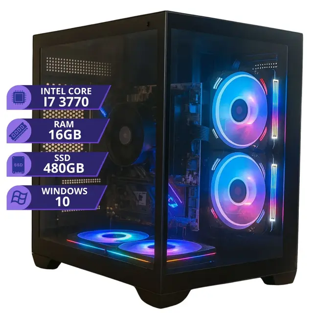 PC Gamer Cpu Intel i7 3.4ghz SSD 480GB Memoria Ram 16gb 500w