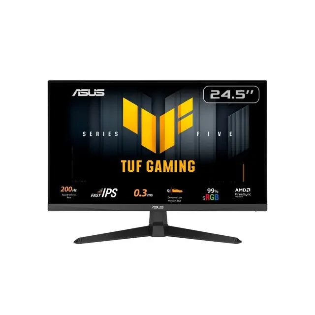 Monitor Gamer ASUS TUF 25", Full HD, 200Hz, 0.3ms, Fast IPS, VRR, G-Sync Comp, FreeSync Premium, HDR10, Som Integrado, Preto - VG259Q5A