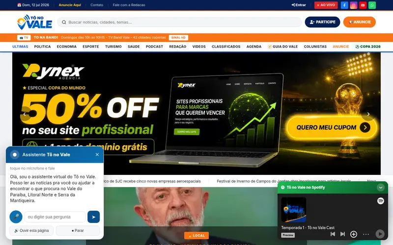 Site Tô no Vale